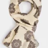 Écharpe à motif crème et marron - Made in Italy