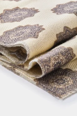 Écharpe à motif crème et marron - Made in Italy