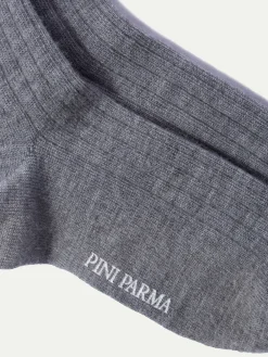 Chaussettes courtes gris clair en laine ultra-résistante - Made in Italy