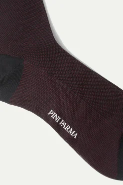 Chaussettes courtes à motifs bordeaux - Made in Italy