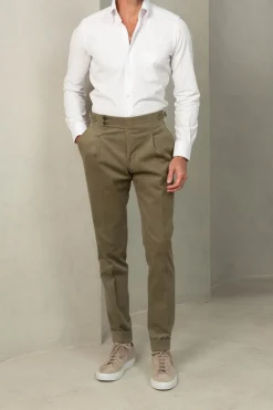 Chemise blanche à col boutonné effet velours - Made in Italy
