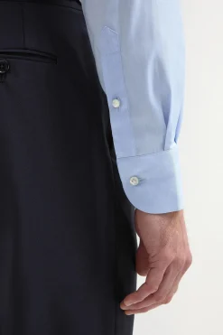 Chemise bleu clair à col boutonné « collection Sartoriale » - Made in Italy