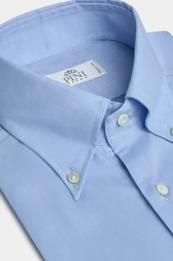 Chemise bleu clair à col boutonné « collection Sartoriale » - Made in Italy