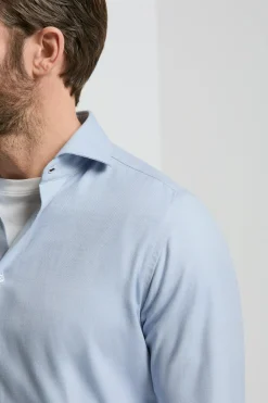 Chemise bleu clair en coton et Tencel™ - Made in Italy