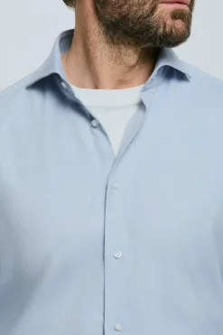 Chemise bleu clair en coton et Tencel™ - Made in Italy
