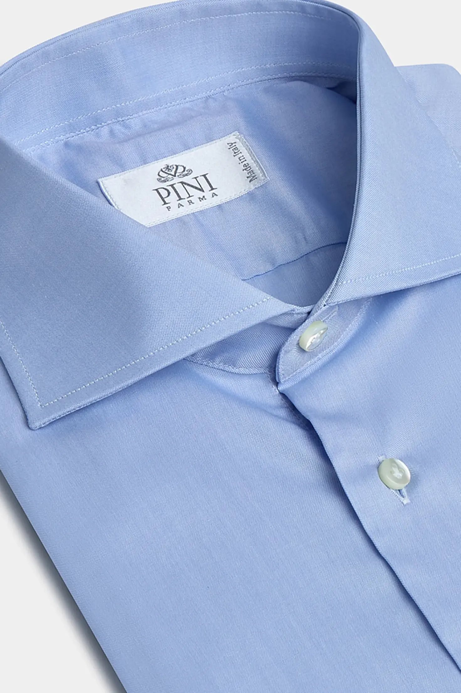 Chemise bleu clair à poignets mousquetaires - Made In Italy