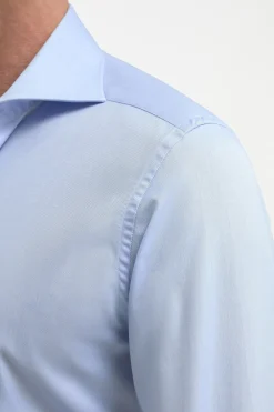 Chemise bleu clair à poignets mousquetaires - Made In Italy