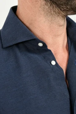 Chemise bleue en cachemire et coton - Made in Italy