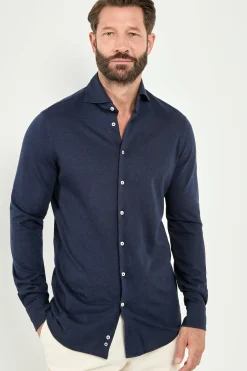 Chemise bleue en jersey - Made in Italy