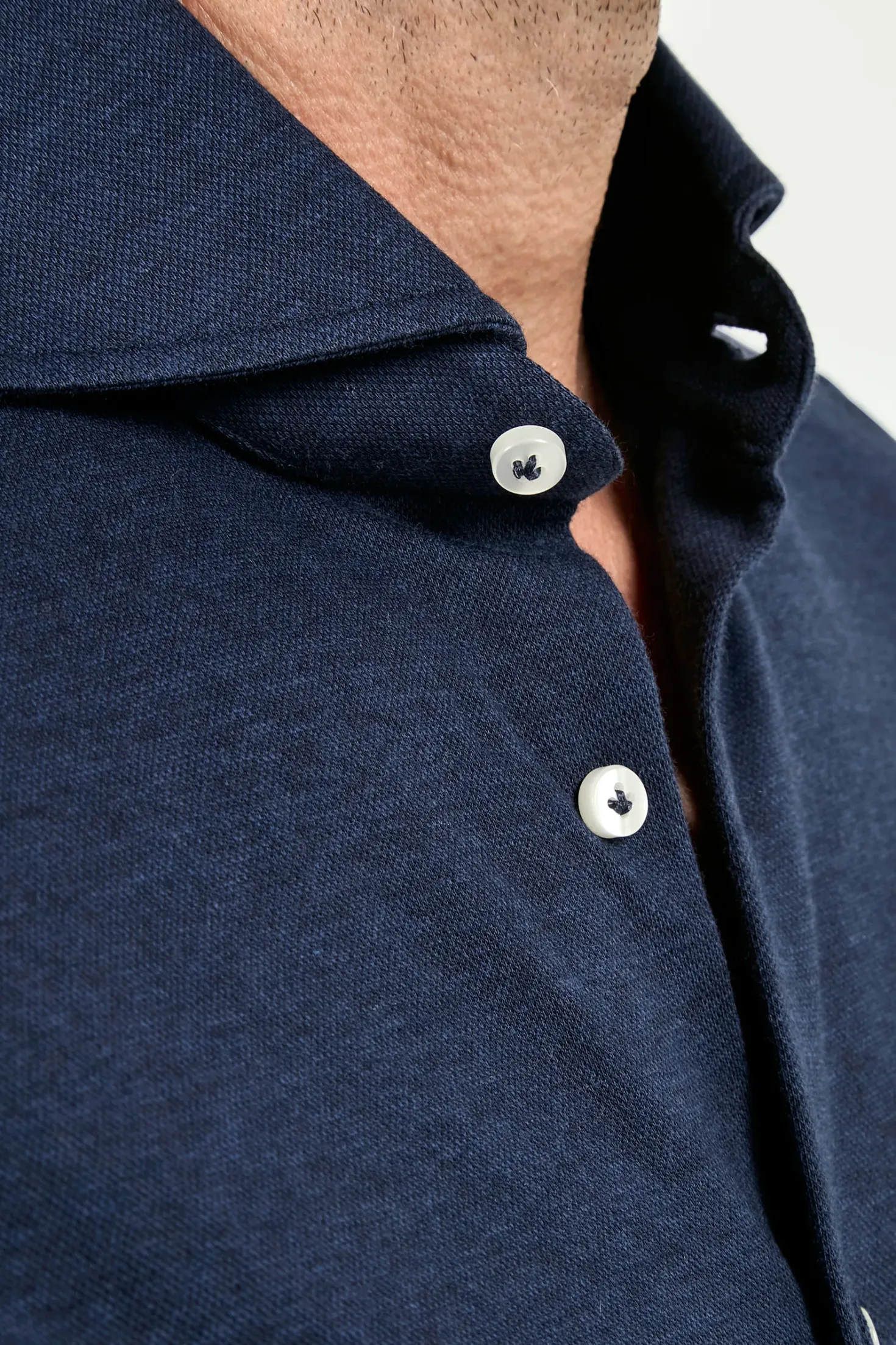 Chemise bleue en jersey - Made in Italy
