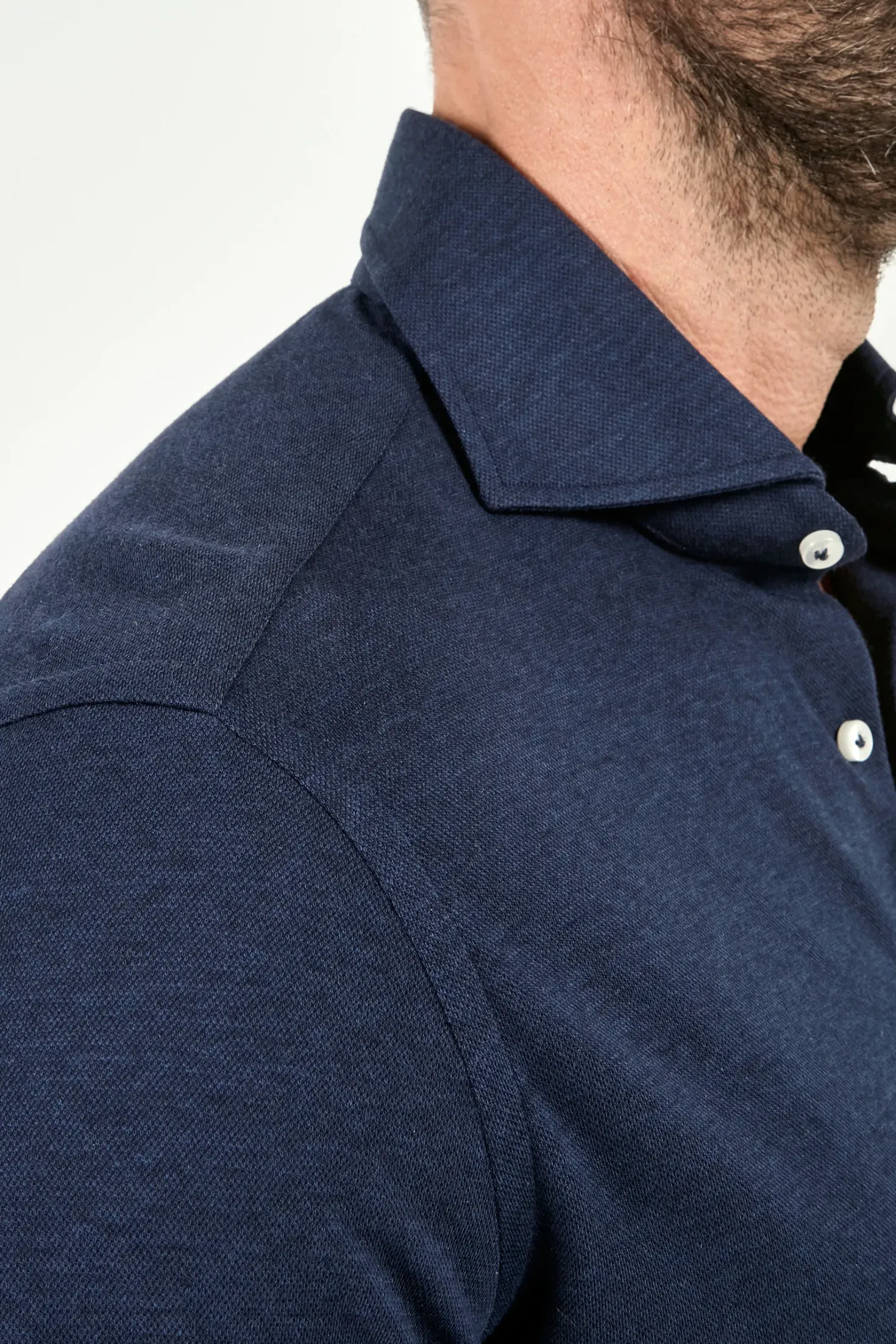 Chemise bleue en jersey - Made in Italy