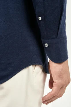 Chemise bleue en jersey - Made in Italy