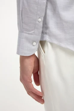 Chemise à col boutonné en chambray Stone - Made in Italy