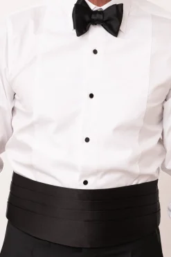 Chemise de smoking blanche en piqué à plastron - Made in Italy