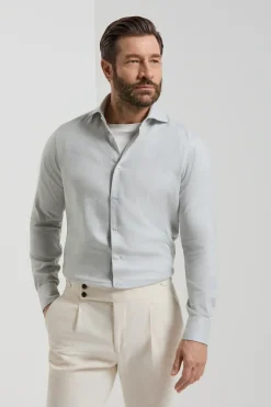 Chemise en coton et Tencel™ gris clair - Made in Italy