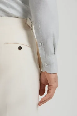Chemise en coton et Tencel™ gris clair - Made in Italy