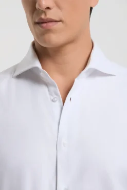 Chemise en coton gratté blanche - Made in Italy