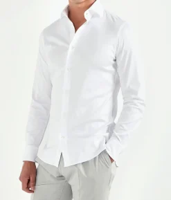 Chemise en coton mercerisé blanc - Made in Italy
