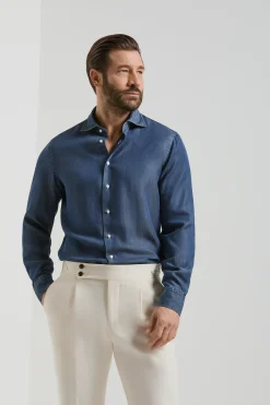 Chemise en denim bleu foncé - Made in Italy