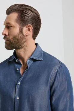 Chemise en denim bleu foncé - Made in Italy