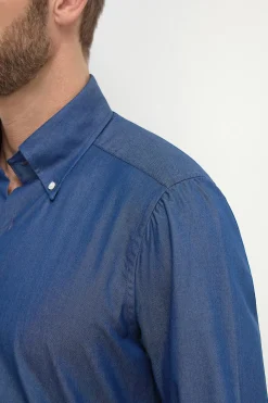 Chemise en denim à col boutonné « collection Sartoriale » - Made in Italy