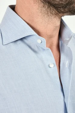 Chemise en jersey bleu clair - Made in Italy