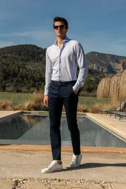 Chemise en jersey bleu clair - Made in Italy