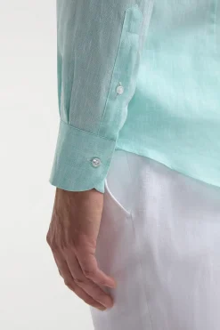 Chemise en lin menthe - Made in Italy