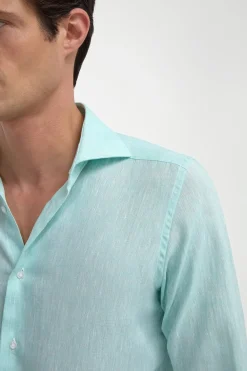 Chemise en lin menthe - Made in Italy
