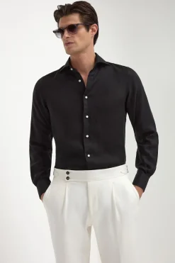 Chemise en lin noire - Made in Italy