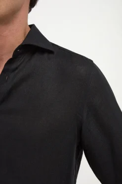 Chemise en lin noire - Made in Italy