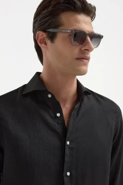 Chemise en lin noire - Made in Italy