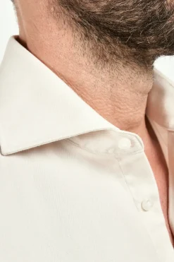 Chemise ivoire en coton et Tencel™ - Made in Italy