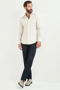 Chemise ivoire en coton et Tencel™ - Made in Italy