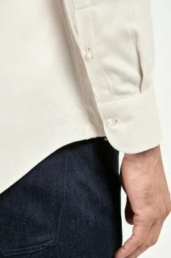 Chemise ivoire en coton et Tencel™ - Made in Italy