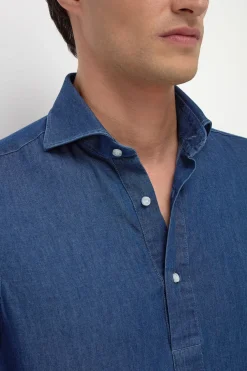 Chemise popover en denim - Made in Italy