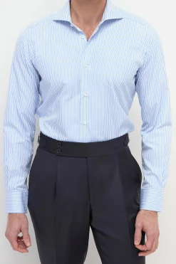 Chemise rayée bleu clair - Made in Italy