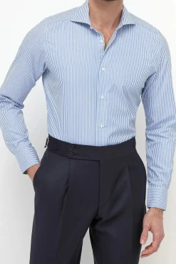 Chemise rayée bleue - Made in Italy