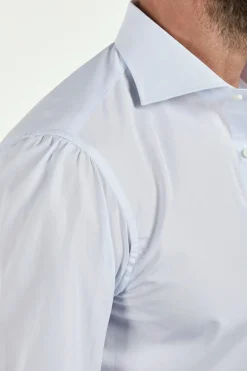 Chemise Sartoriale haut de gamme en coton bleu clair - Made in Italy