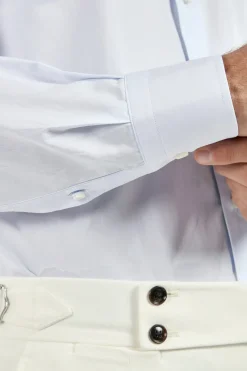 Chemise Sartoriale haut de gamme en coton bleu clair - Made in Italy
