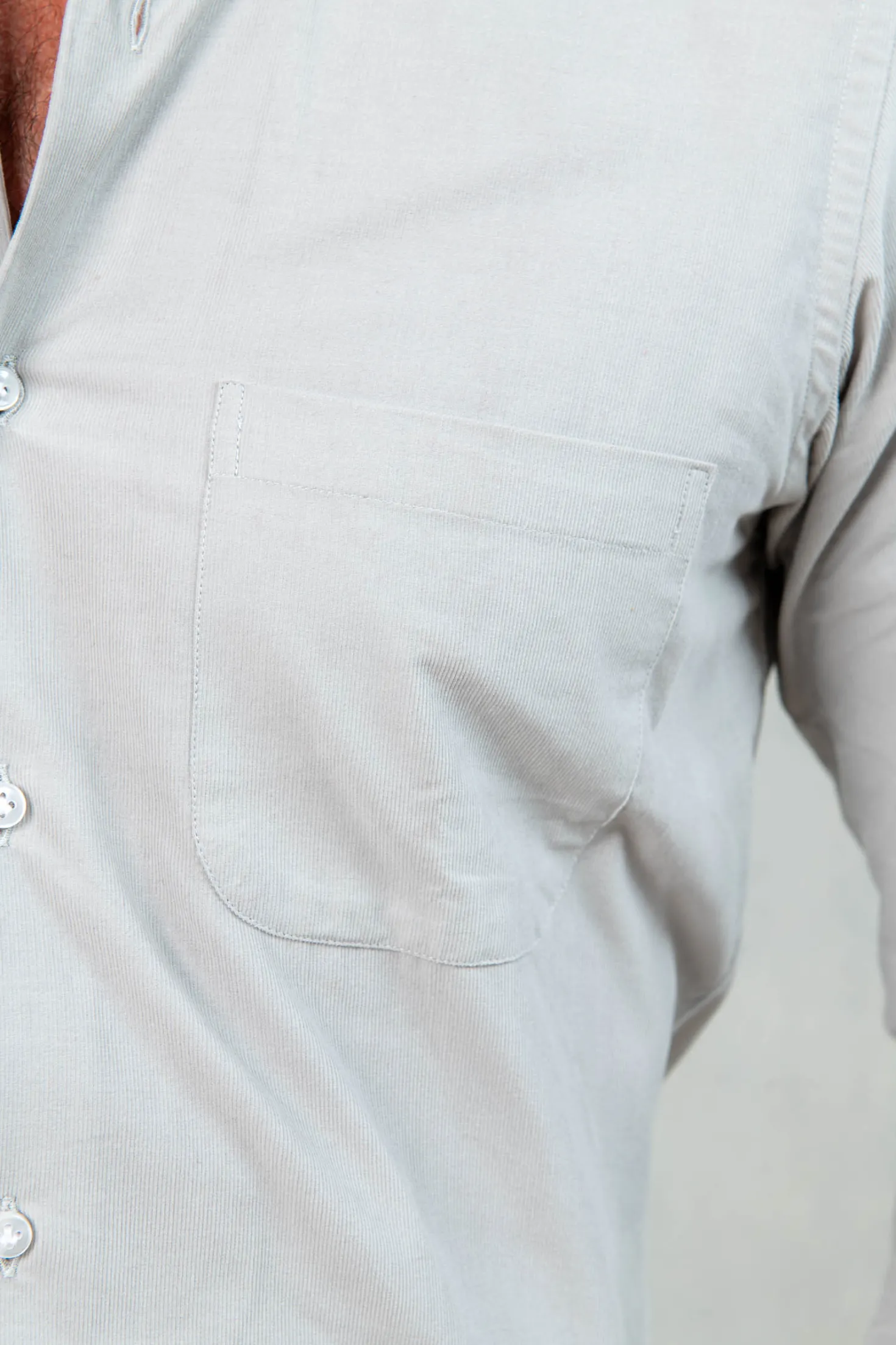 Chemise Stone à col boutonné effet velours - Made in Italy