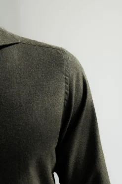 Chemise verte - toucher flanelle - Made in Italy
