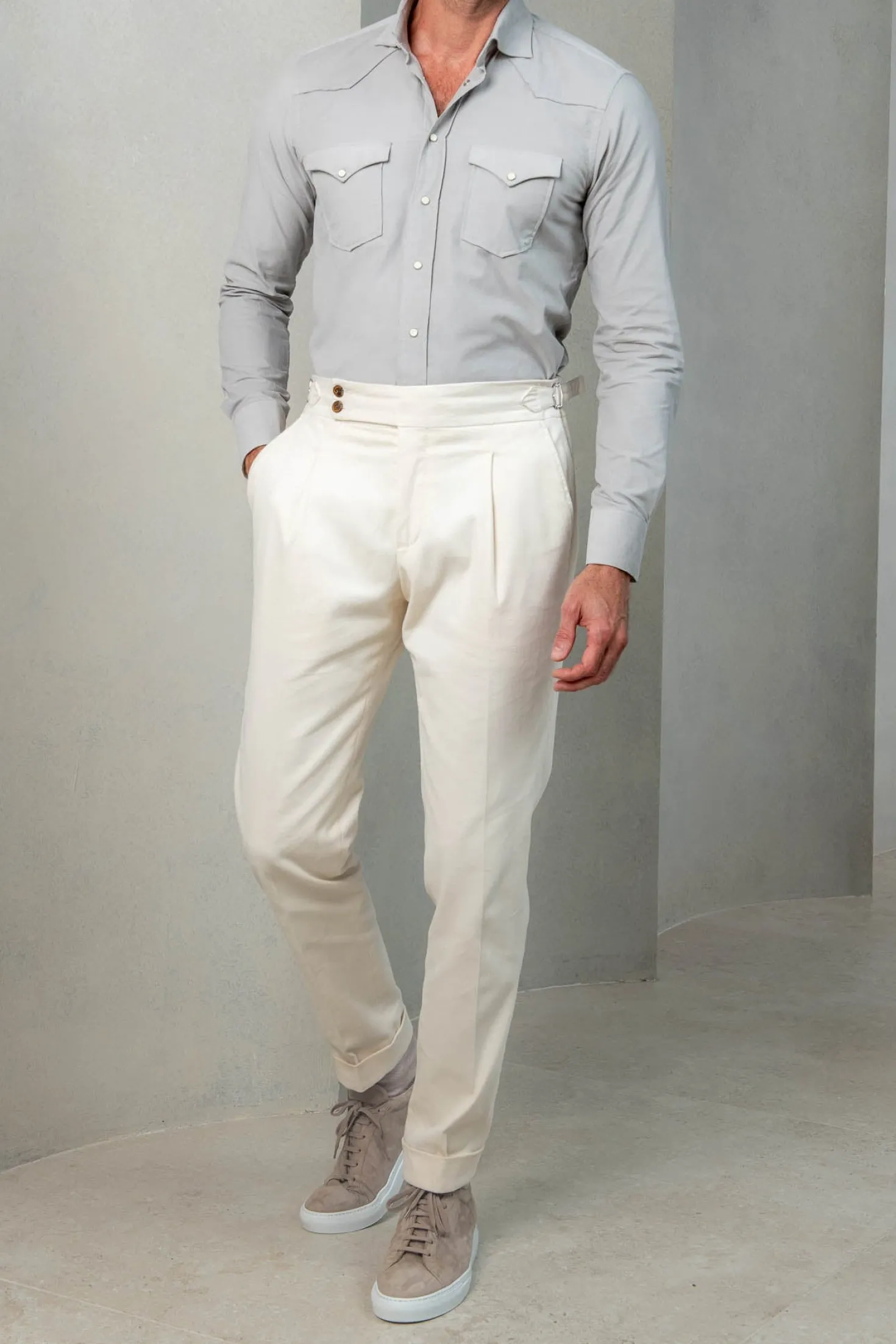 Chemise western Stone effet velours - Made in Italy