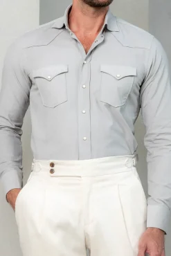Chemise western Stone effet velours - Made in Italy