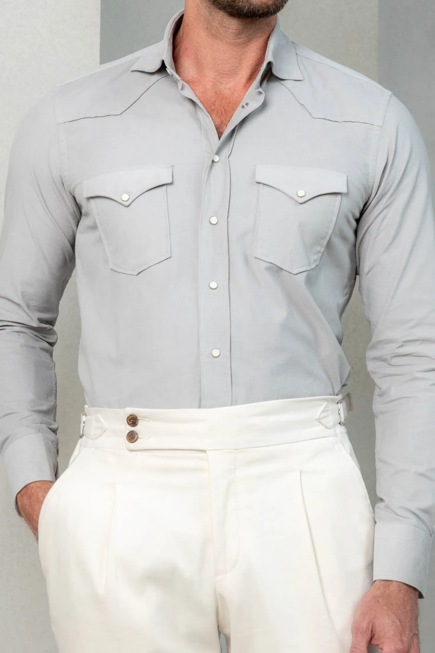 Chemise western Stone effet velours - Made in Italy