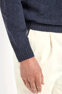 Col montant bleu denim - Made in Italy