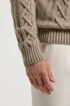 Col roulé Aran taupe - Made in Italy