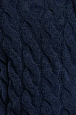 Col roulé bleu à torsades - Made in Italy
