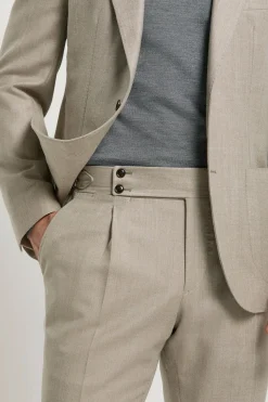 Costume beige à chevrons - Made in Italy