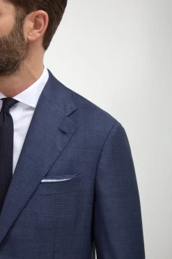 Costume Bleu grisé Prince de Galles Entièrement entoilé - Made in Italy